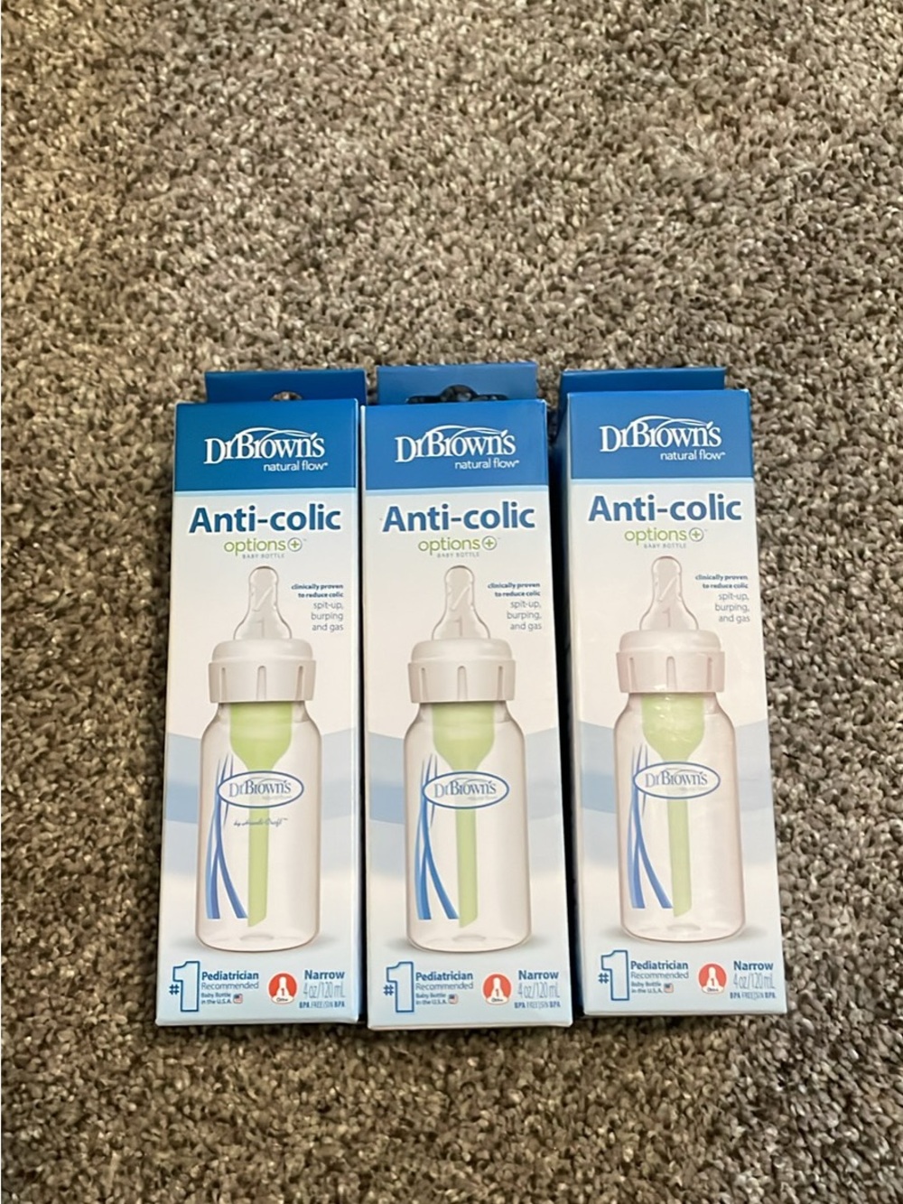 Dr. Brown's Anti-Colic Options+ Narrow Neck Baby Bottle - Green